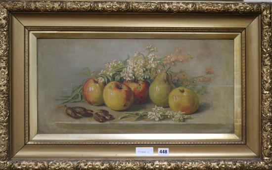 English School c.1900 Still life of fruit 28 x 58cm